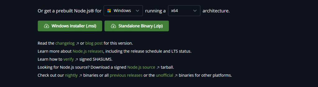 install node js windows 11