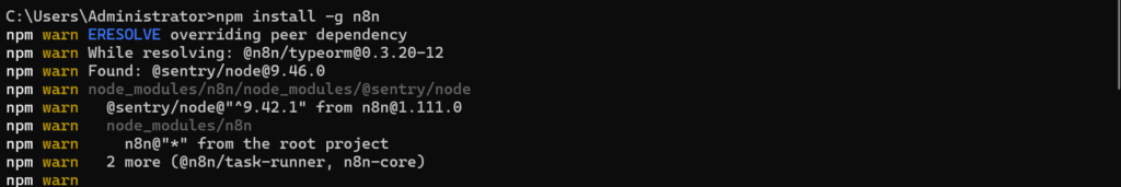 npm install n8n