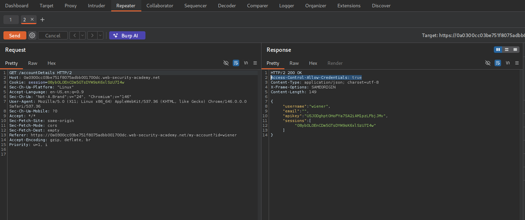 burpsuite cors